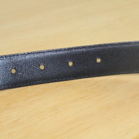 Fossil Black Leather Belt with Ornate Silver Hardware M - Picture 9 of 12